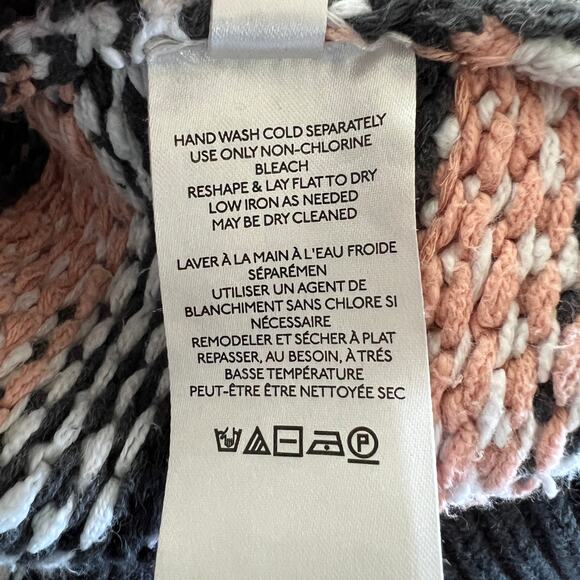 FREE PEOPLE Knit Long Cardigan Duster Sweater Peach Cream Multi Sz XS-M Boho - Picture 12 of 13